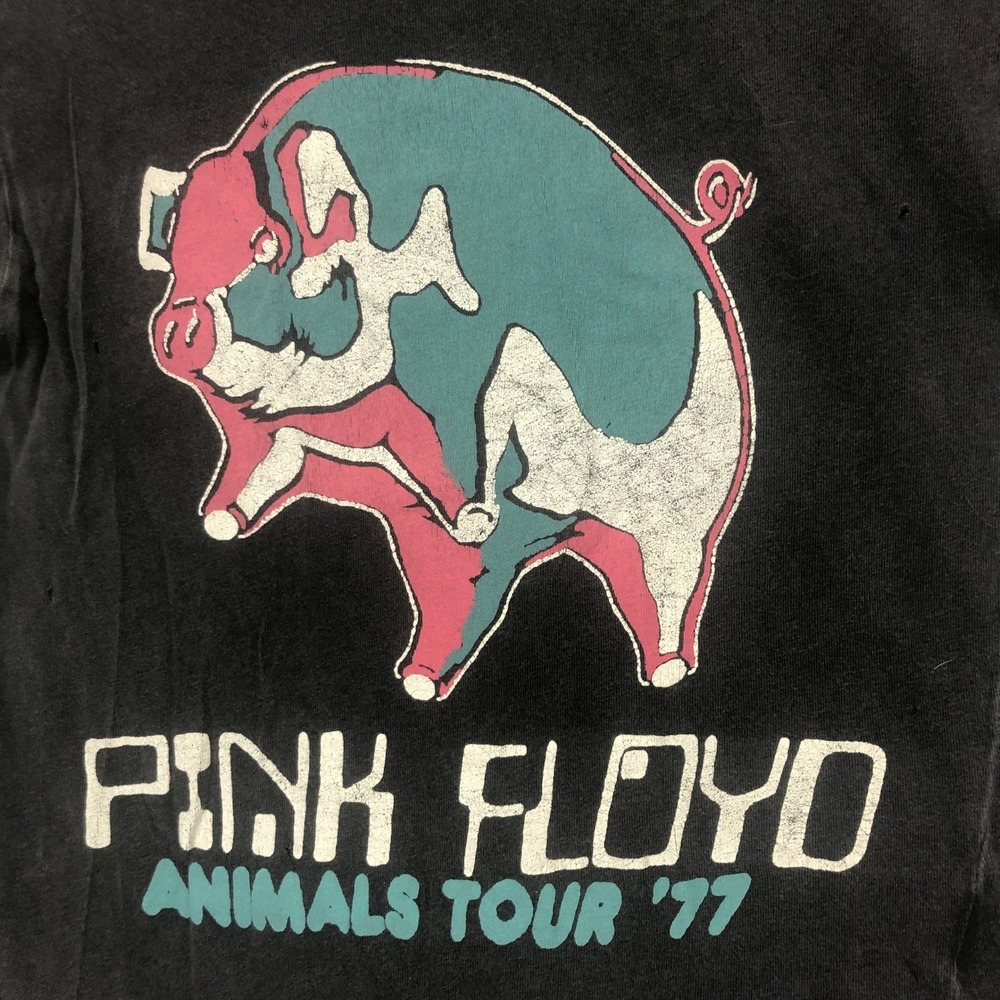 Vintage MadeWorn Pink Floyd Animals Tour 77 Pig Graphic T Shirt Small‎
